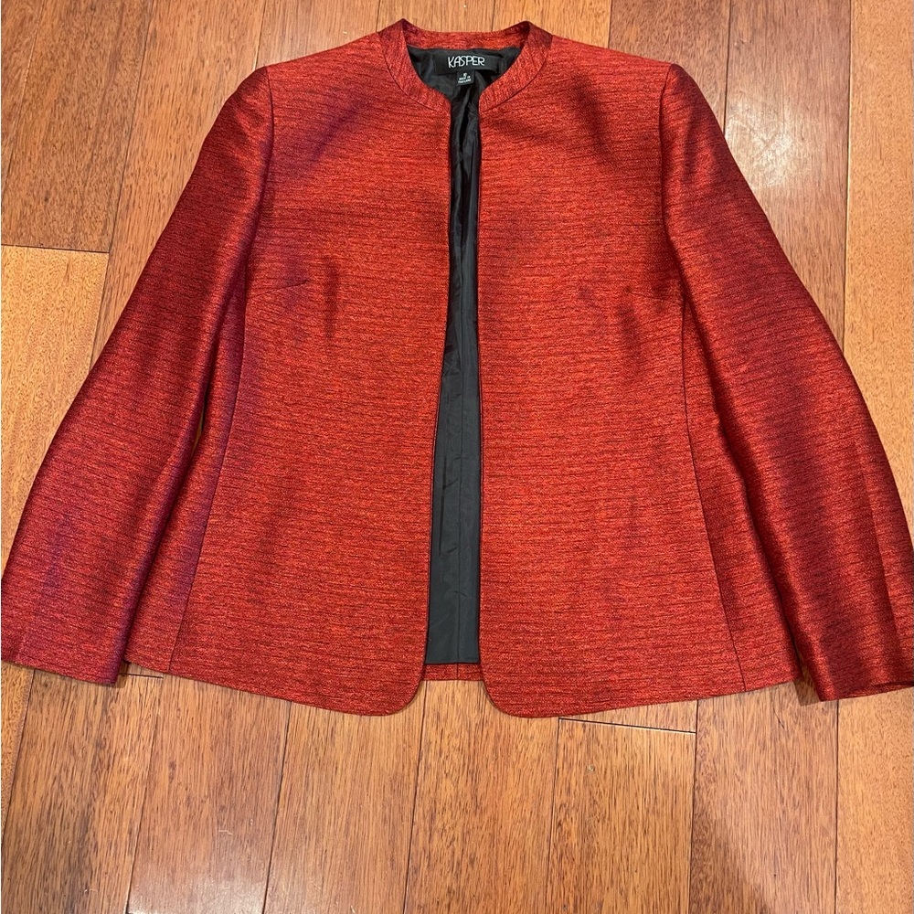 Kasper Red Blazer with Modern Minimalist Design
